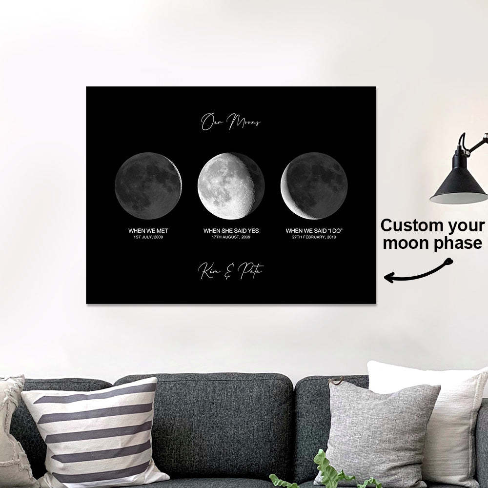 Custom Moon Phase Poster Gift for Anniversary - MyFaceBoxer
