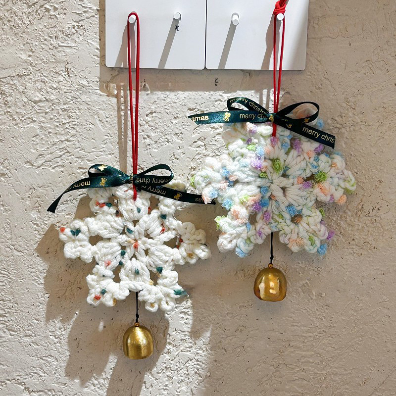 Snowflake Shaped Hand-Crocheted Christmas Ornament - MyFaceBoxer