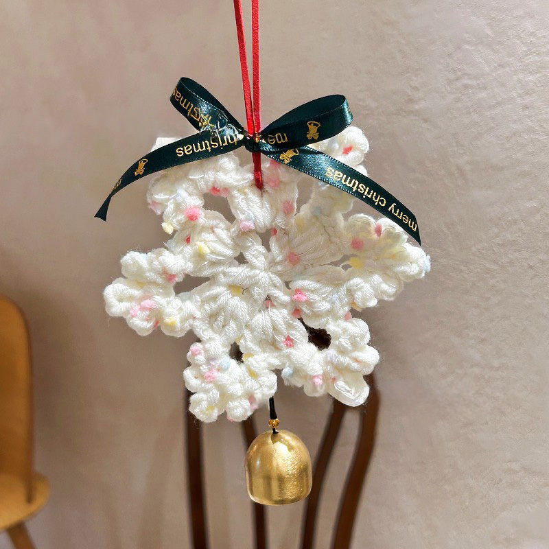 Snowflake Shaped Hand-Crocheted Christmas Ornament - MyFaceBoxer