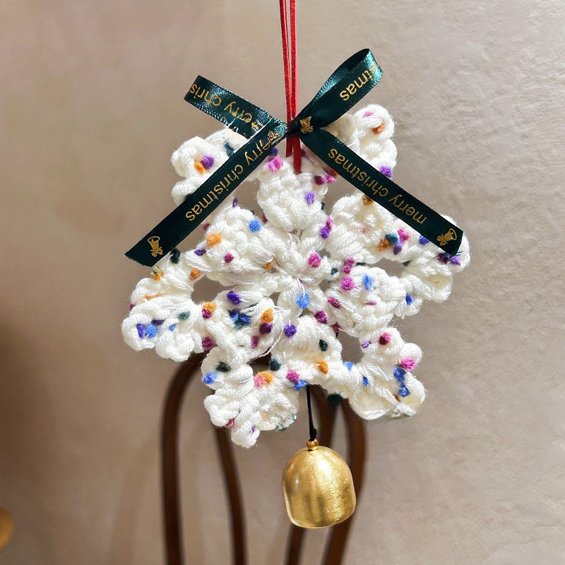 Snowflake Shaped Hand-Crocheted Christmas Ornament - MyFaceBoxer