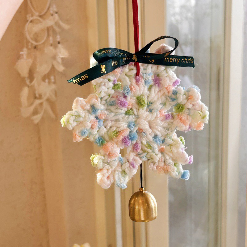 Snowflake Shaped Hand-Crocheted Christmas Ornament - MyFaceBoxer