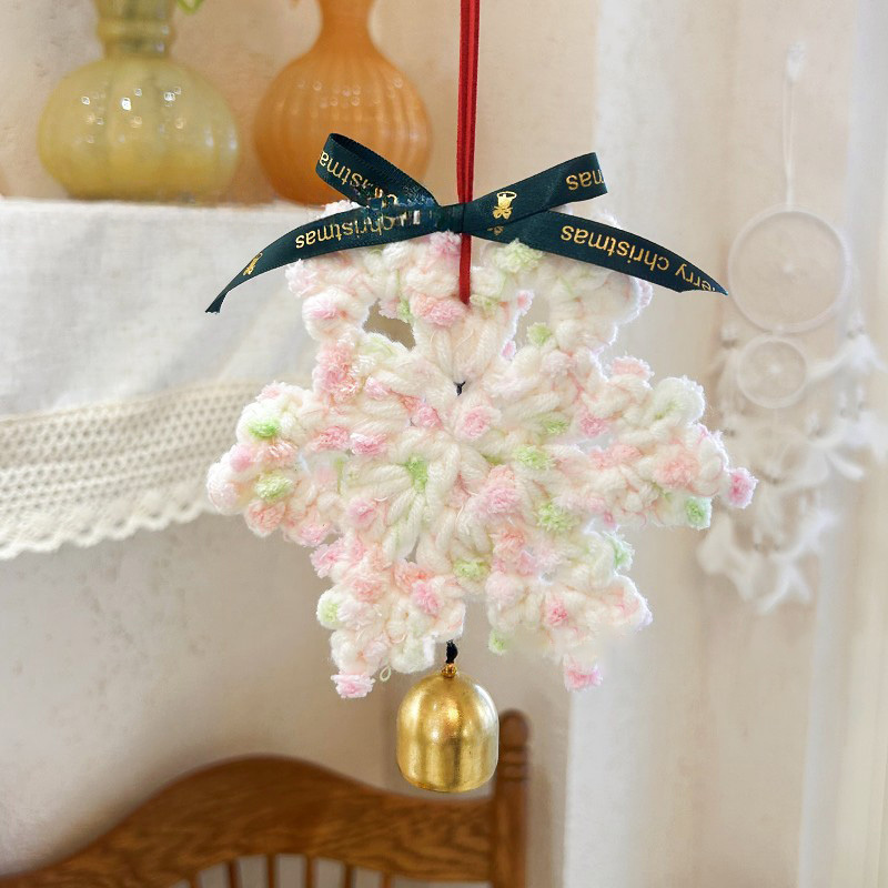 Snowflake Shaped Hand-Crocheted Christmas Ornament - MyFaceBoxer