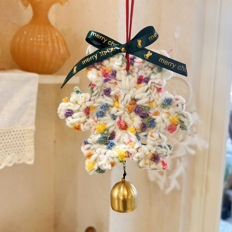 Snowflake Shaped Hand-Crocheted Christmas Ornament - MyFaceBoxer