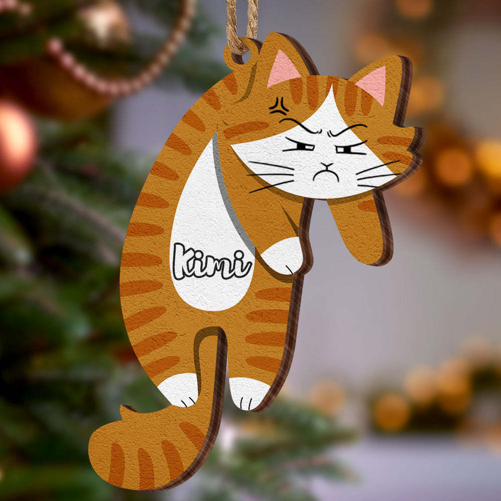 Personalized Wooden Ornament Hanging Cat Christmas Gifts