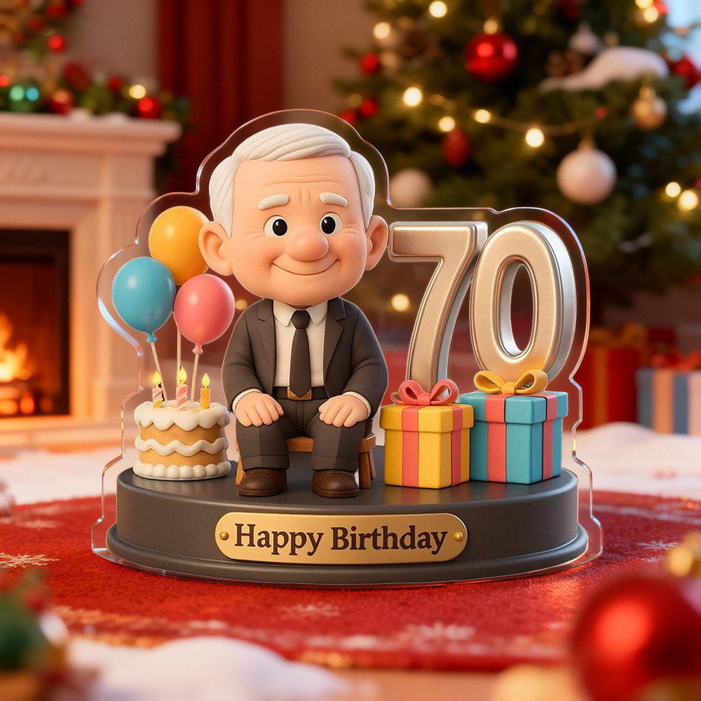 Birthday Gifts for Him Custom Photo Cartoon Birthday Themed Acrylic Figurines 2D Look 3D Pop