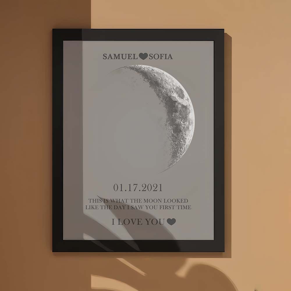 Custom Moon Phase Print Frame Anniversary Gifts for Her - MyFaceBoxer