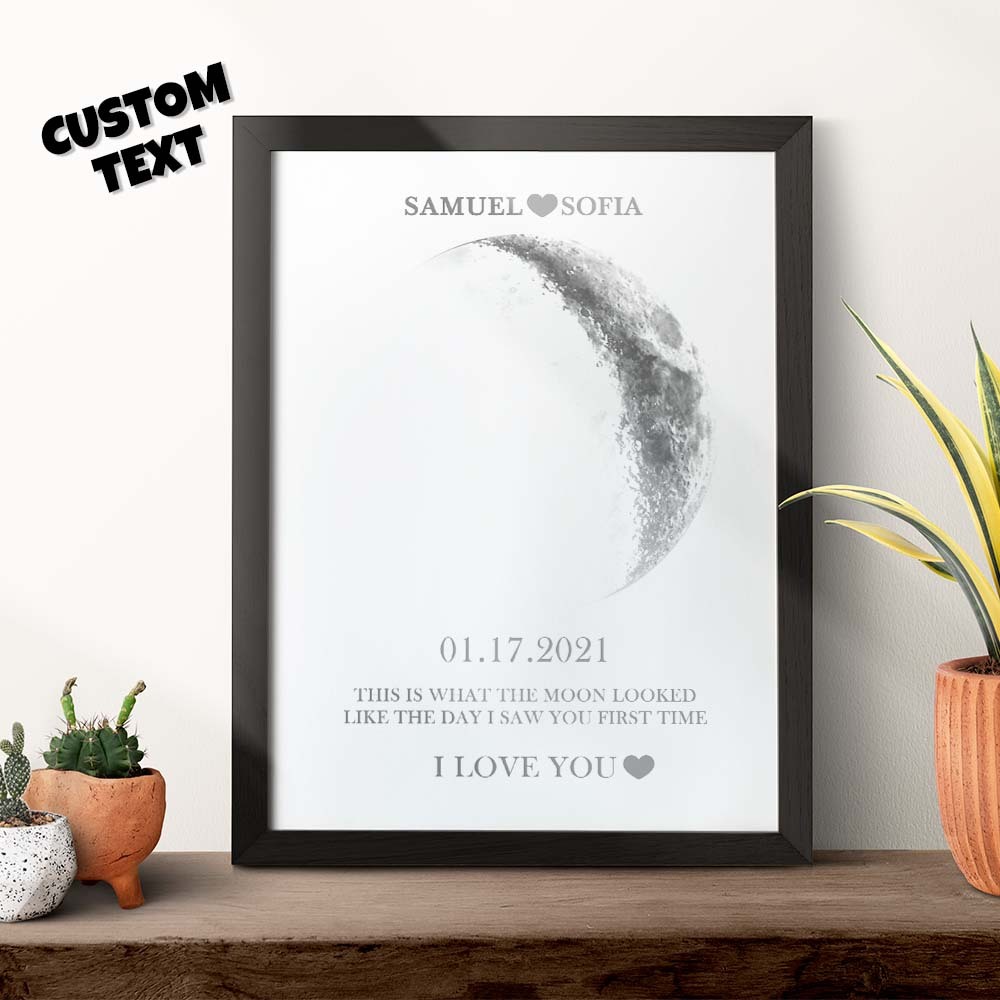 Custom Moon Phase Print Frame Anniversary Gifts for Her - MyFaceBoxer