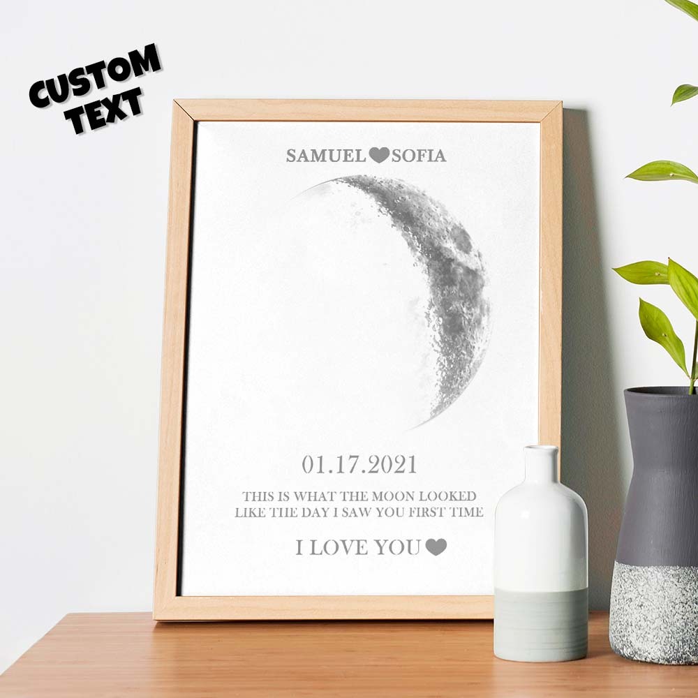 Custom Moon Phase Print Frame Anniversary Gifts for Her - MyFaceBoxer