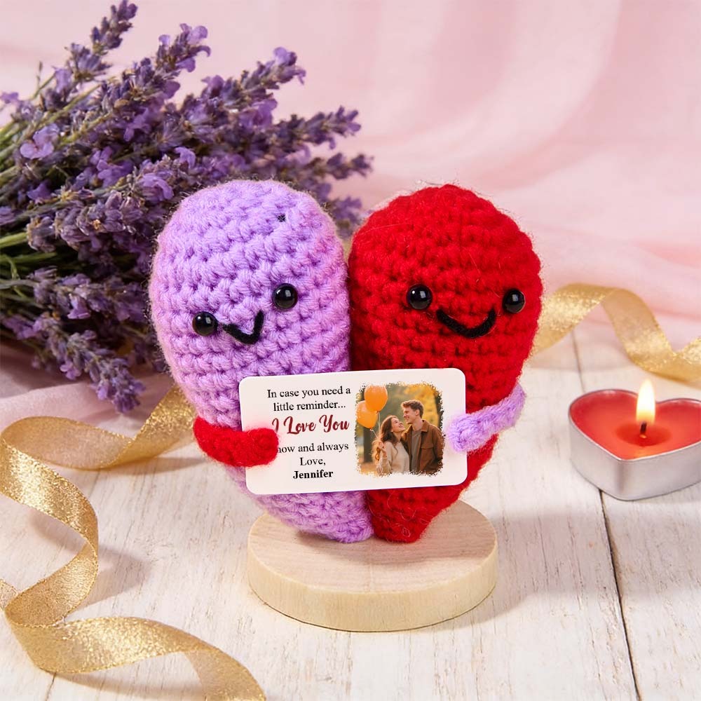Custom Photo In Case You Need A Little Reminder - Personalized Doll Crochet With Custom Card