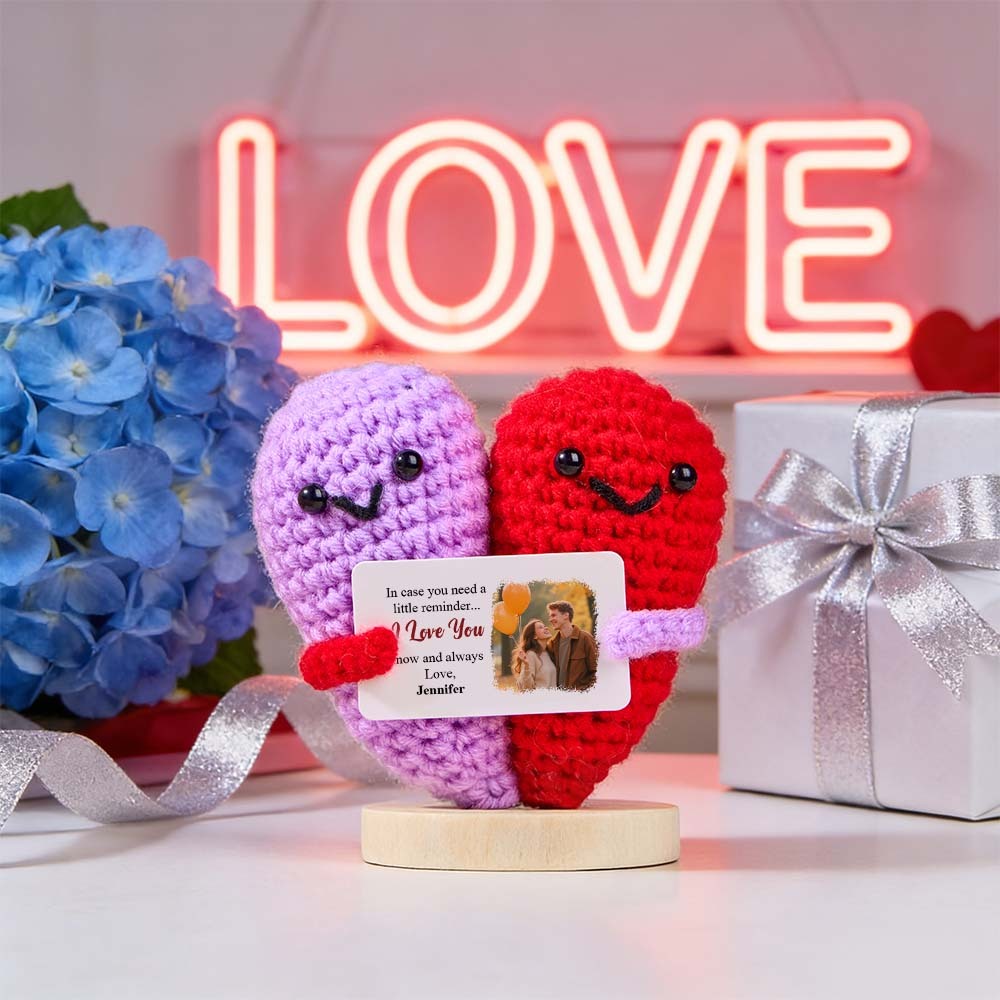 Custom Photo In Case You Need A Little Reminder - Personalized Doll Crochet With Custom Card