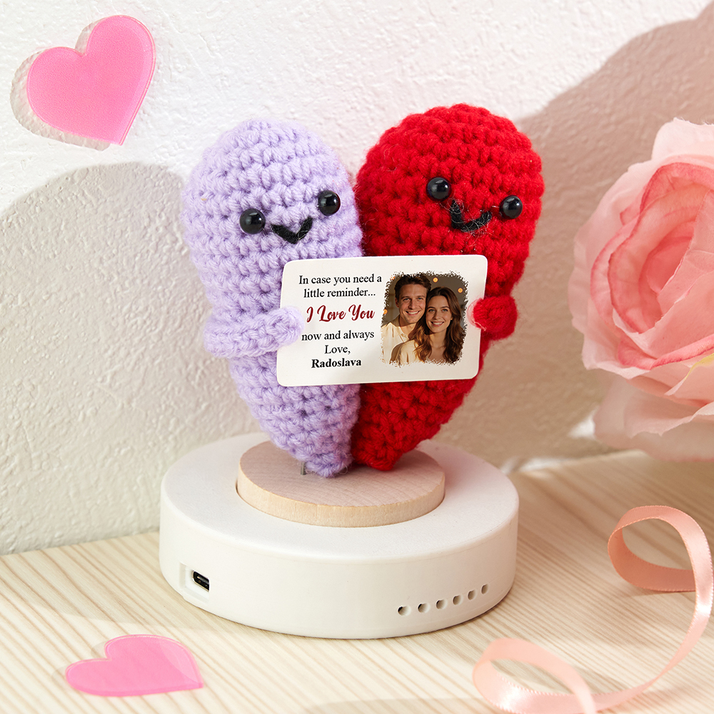 Custom Photo In Case You Need A Little Reminder - Personalized Doll Crochet With Custom Card
