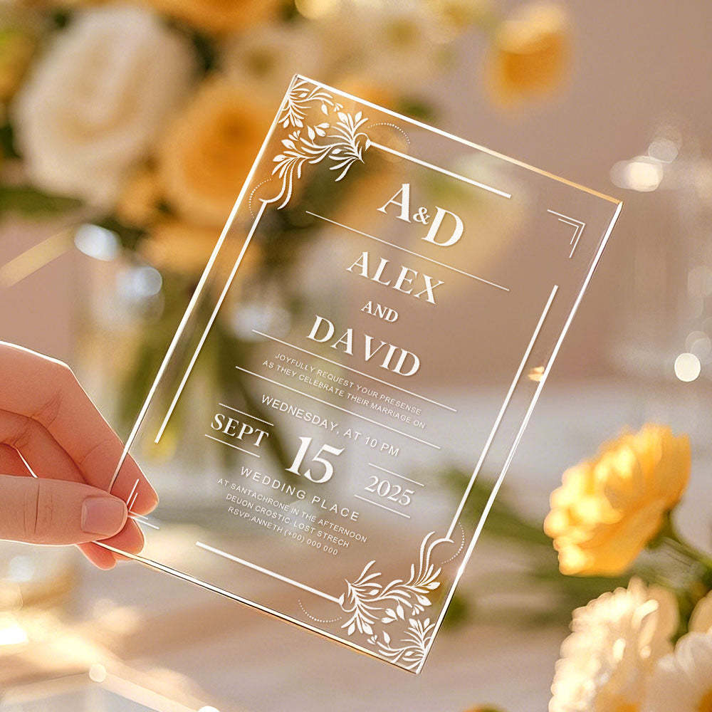 Personalized Acrylic Wedding Invitation Party Invitations - MyFaceBoxer