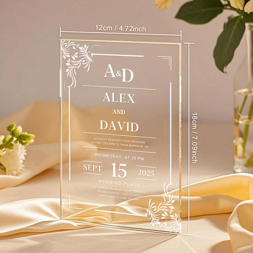 Personalized Acrylic Wedding Invitation Party Invitations - MyFaceBoxer