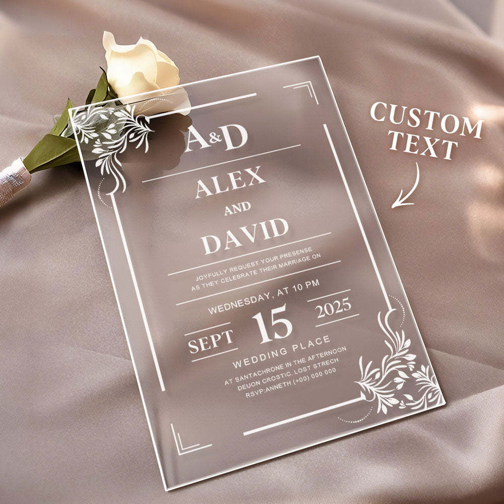 Personalized Acrylic Wedding Invitation Party Invitations - MyFaceBoxer