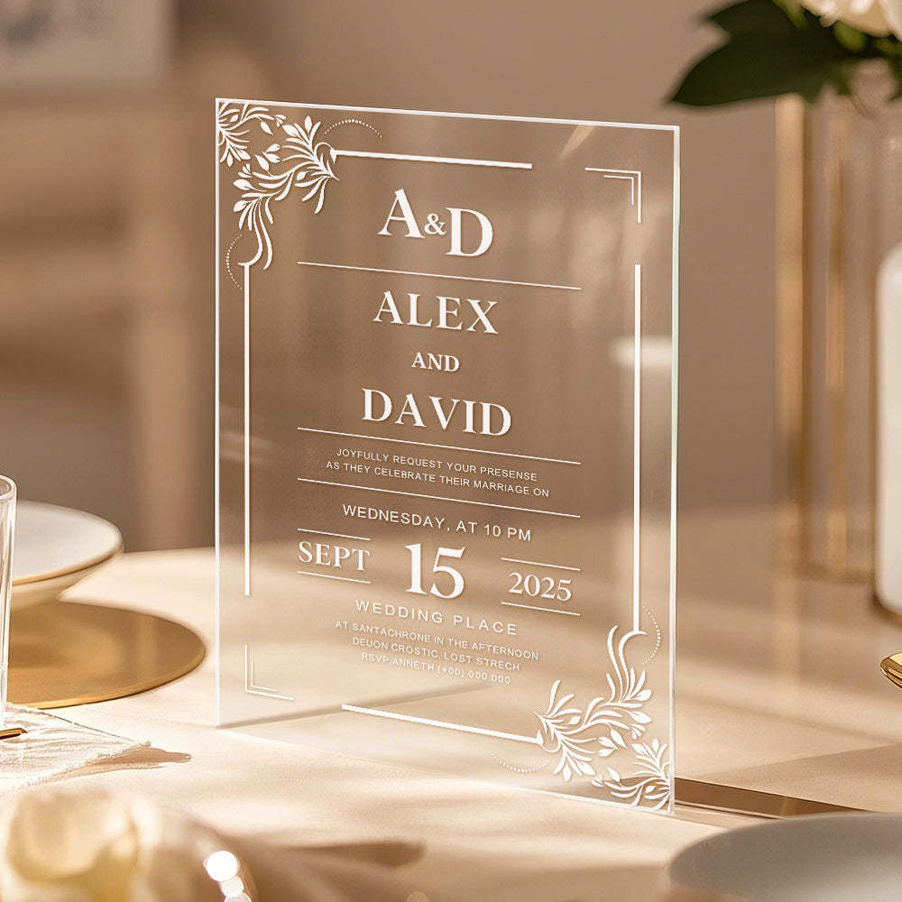 Personalized Acrylic Wedding Invitation Party Invitations - MyFaceBoxer