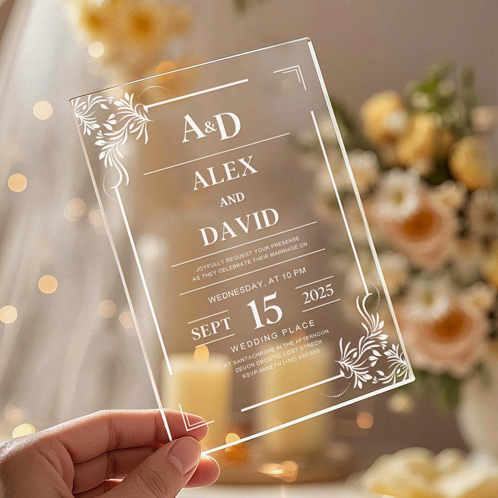 Personalized Acrylic Wedding Invitation Party Invitations - MyFaceBoxer