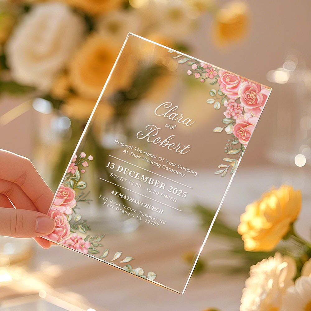 Personalized Acrylic Wedding Invitation Party Invitations Wedding Gift - MyFaceBoxer