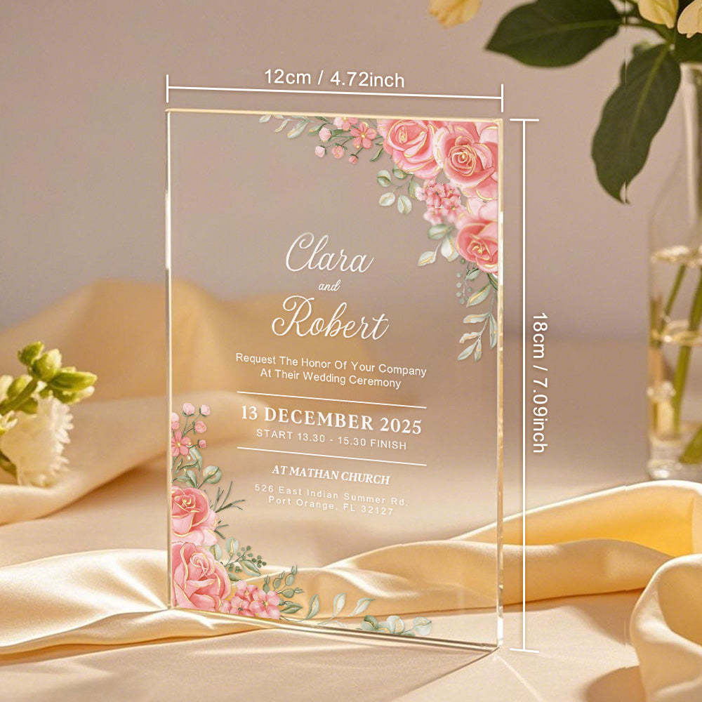 Personalized Acrylic Wedding Invitation Party Invitations Wedding Gift - MyFaceBoxer