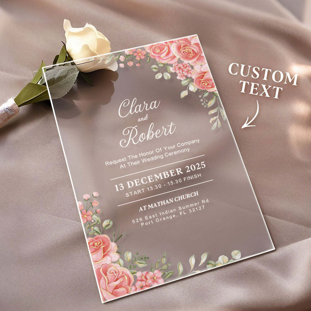 Personalized Acrylic Wedding Invitation Party Invitations Wedding Gift - MyFaceBoxer