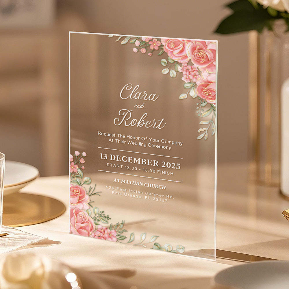 Personalized Acrylic Wedding Invitation Party Invitations Wedding Gift - MyFaceBoxer