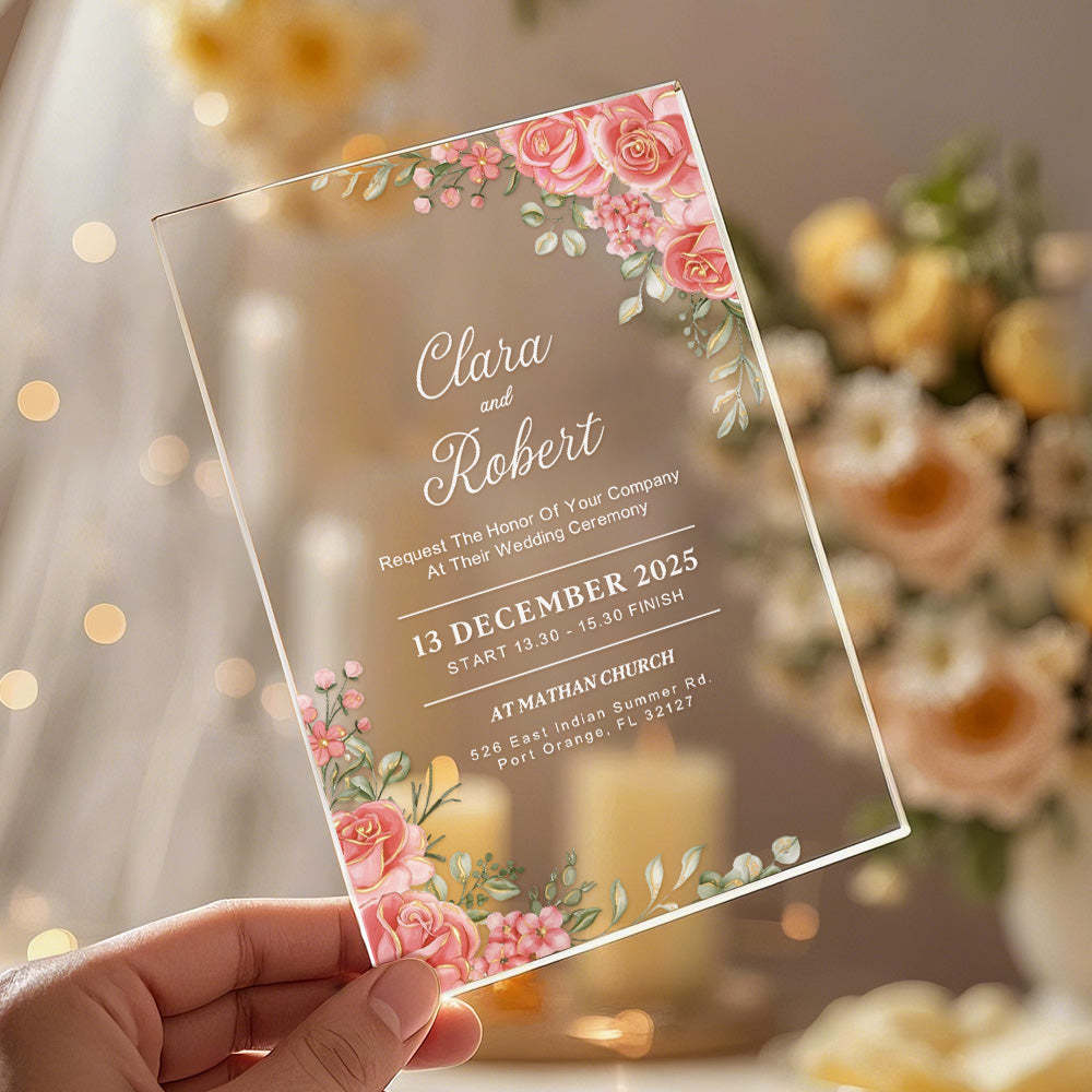 Personalized Acrylic Wedding Invitation Party Invitations Wedding Gift - MyFaceBoxer