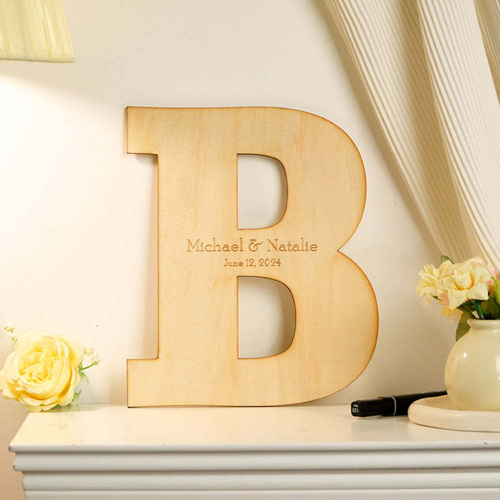 Personalized Wooden Name Sign Custom Letter Guest Book Wedding Guest Book - MyFaceBoxer