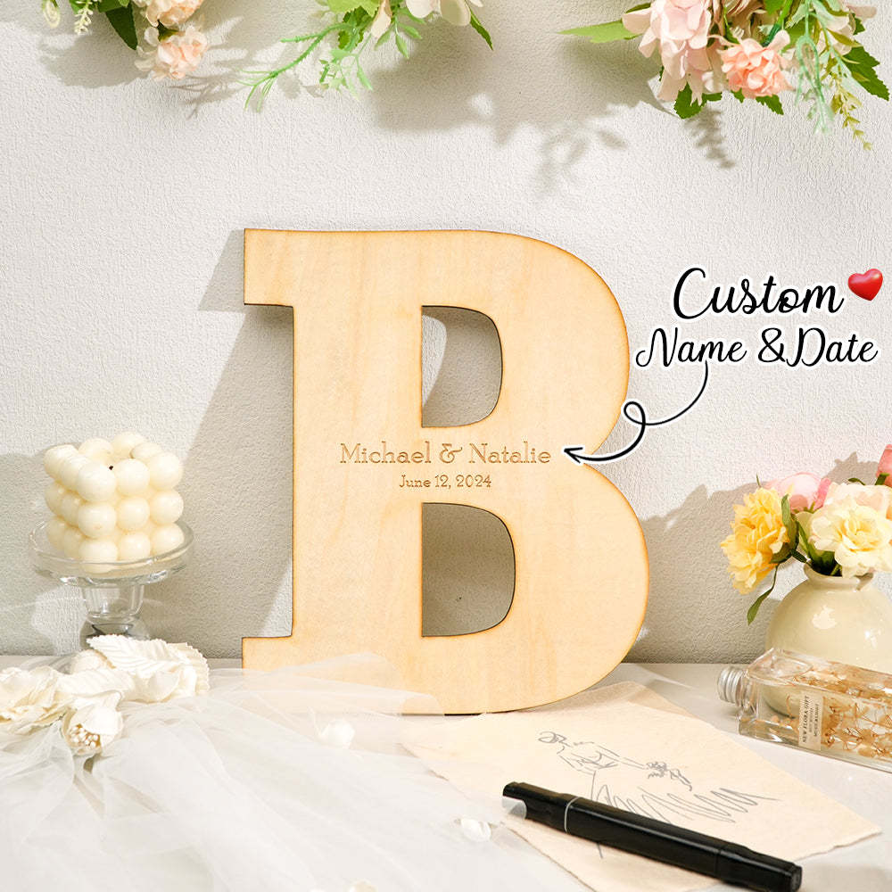 Personalized Wooden Name Sign Custom Letter Guest Book Wedding Guest Book - MyFaceBoxer