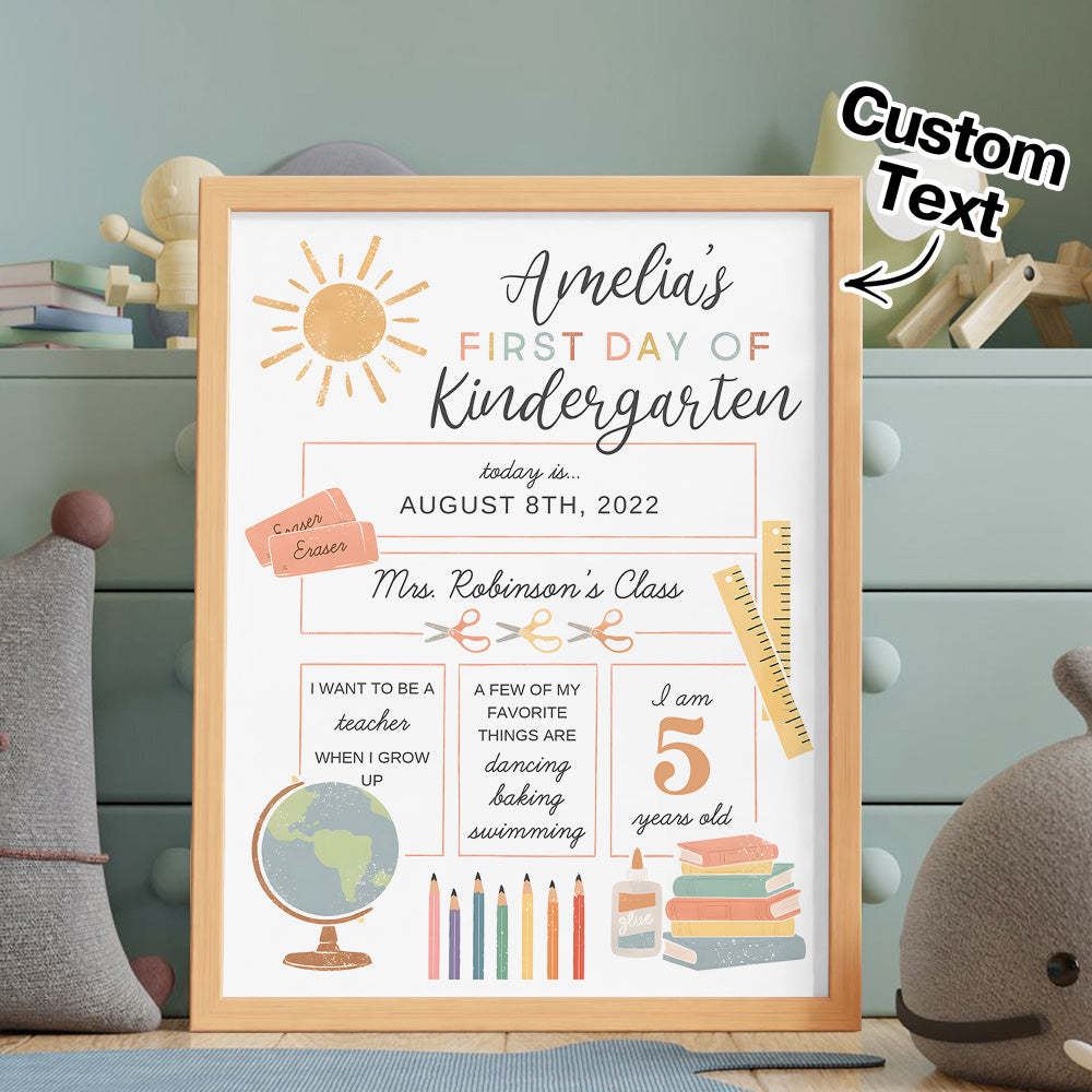 Personalized Back to School Sign First Day of School Sign Gifts for Kids - MyFaceBoxer