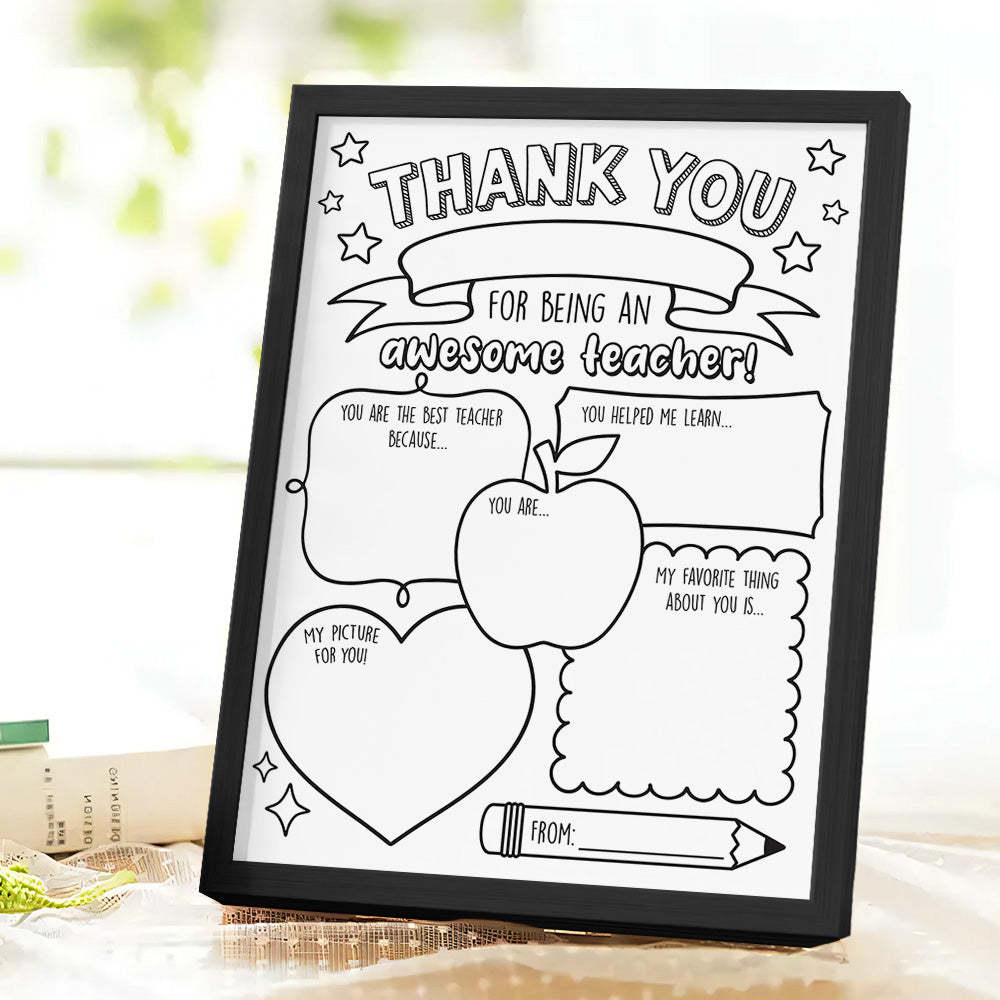 Back to School DIY Coloring Sign Teacher Appreciation Gifts - MyFaceBoxer