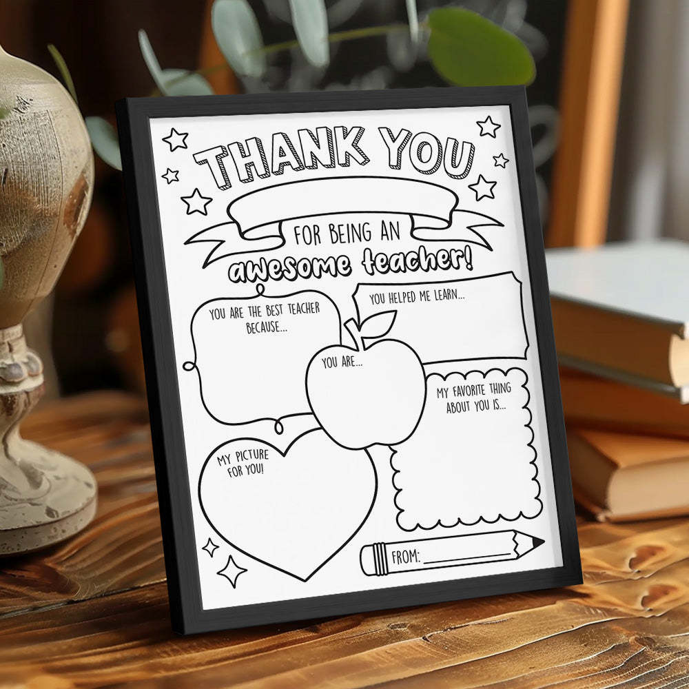 Back to School DIY Coloring Sign Teacher Appreciation Gifts - MyFaceBoxer