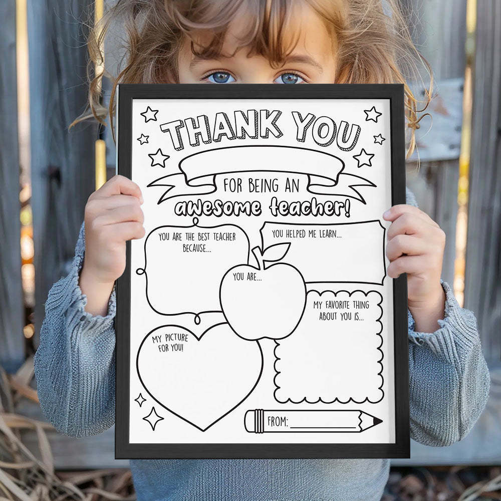 Back to School DIY Coloring Sign Teacher Appreciation Gifts - MyFaceBoxer