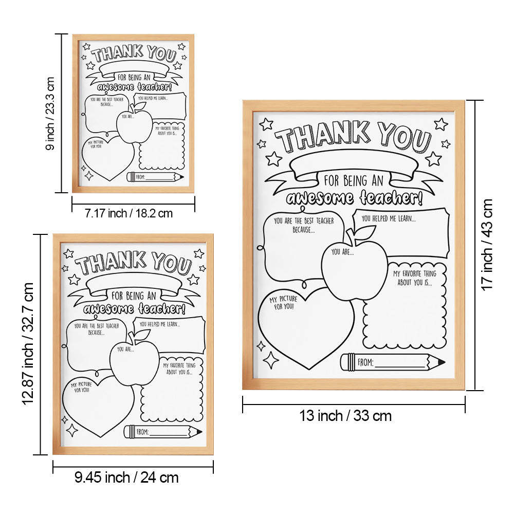 Back to School DIY Coloring Sign Teacher Appreciation Gifts - MyFaceBoxer