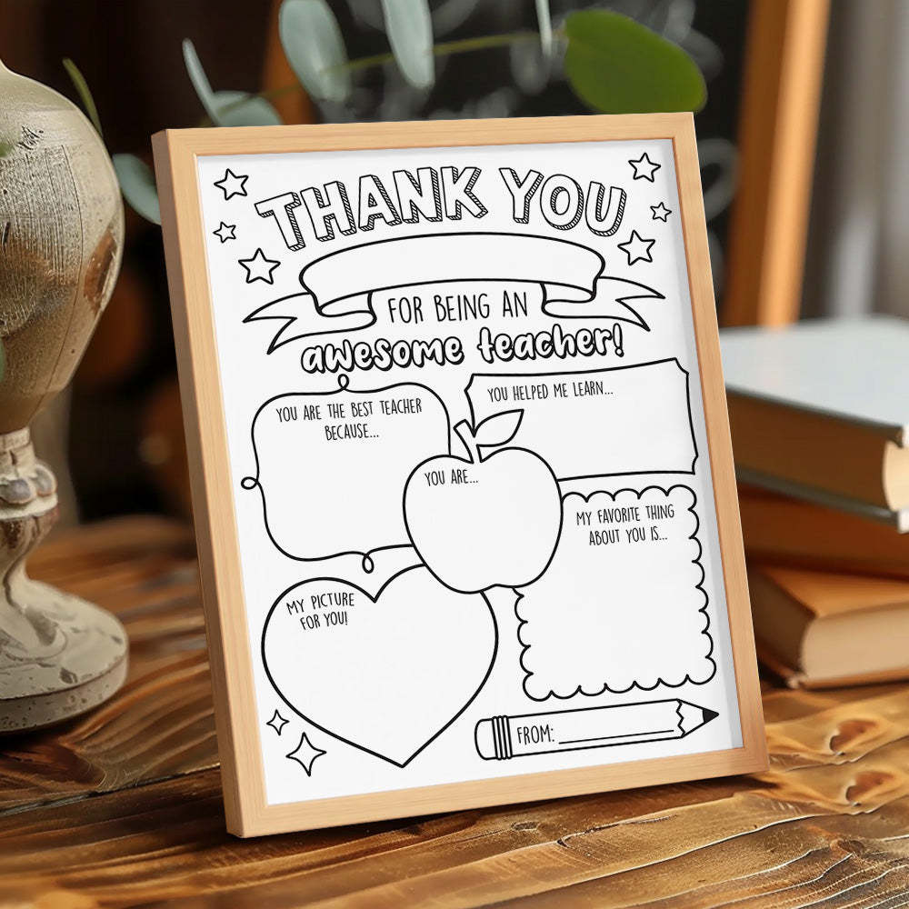 Back to School DIY Coloring Sign Teacher Appreciation Gifts - MyFaceBoxer