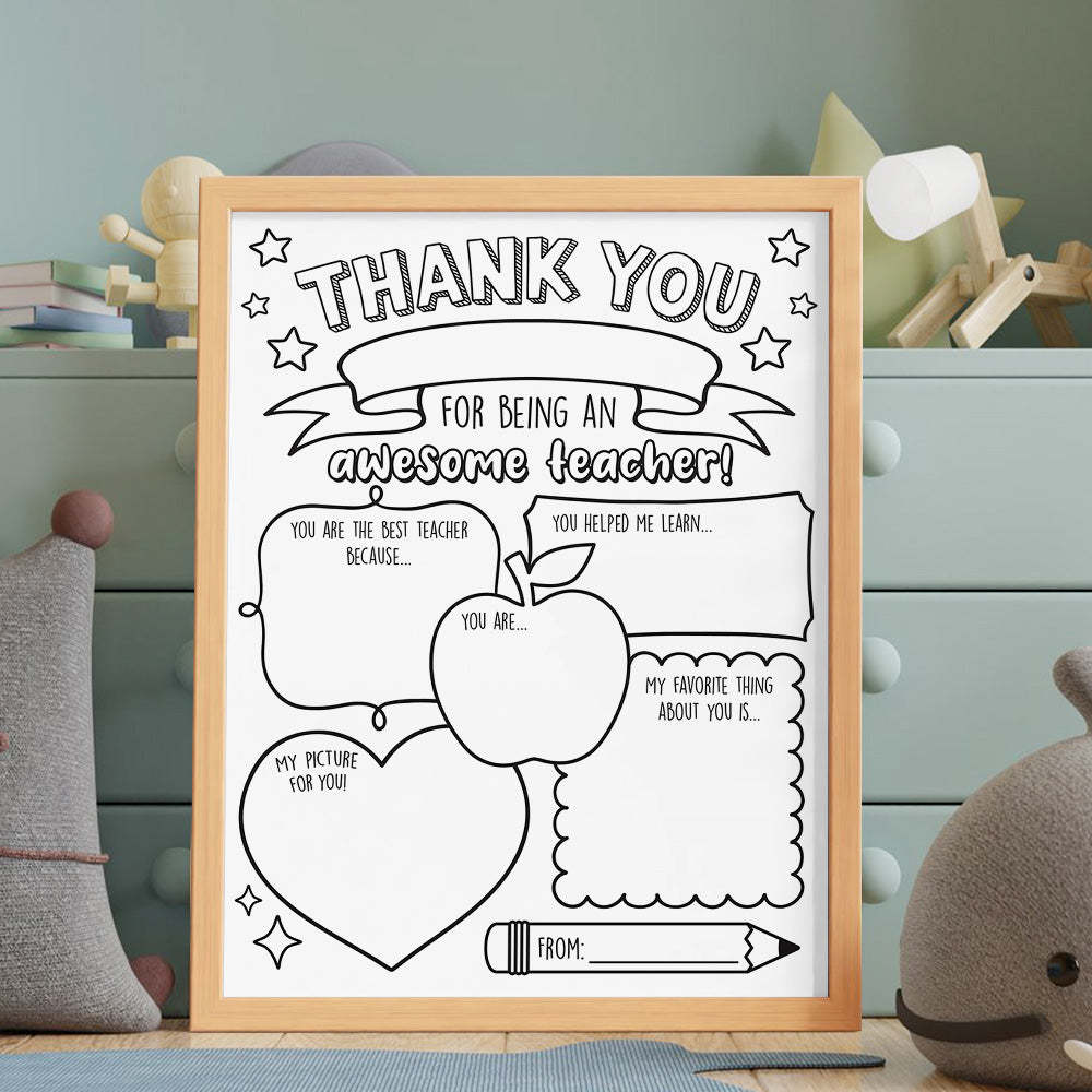 Back to School DIY Coloring Sign Teacher Appreciation Gifts - MyFaceBoxer