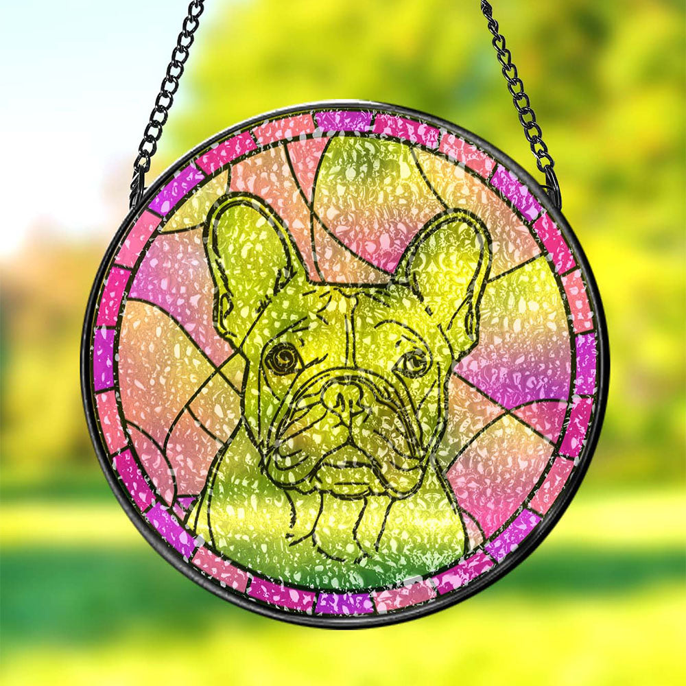 Personalized Pet Portrait Suncatcher Stained Glass Pet Ornament Remembrance Gifts for Pet Lovers - MyFaceBoxer