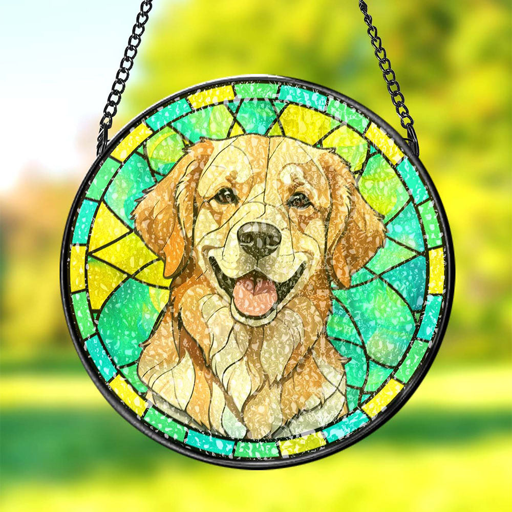 Custom Pet Stained Glass Suncatcher Pet Ornament Remembrance Gifts for Pet Lovers - MyFaceBoxer
