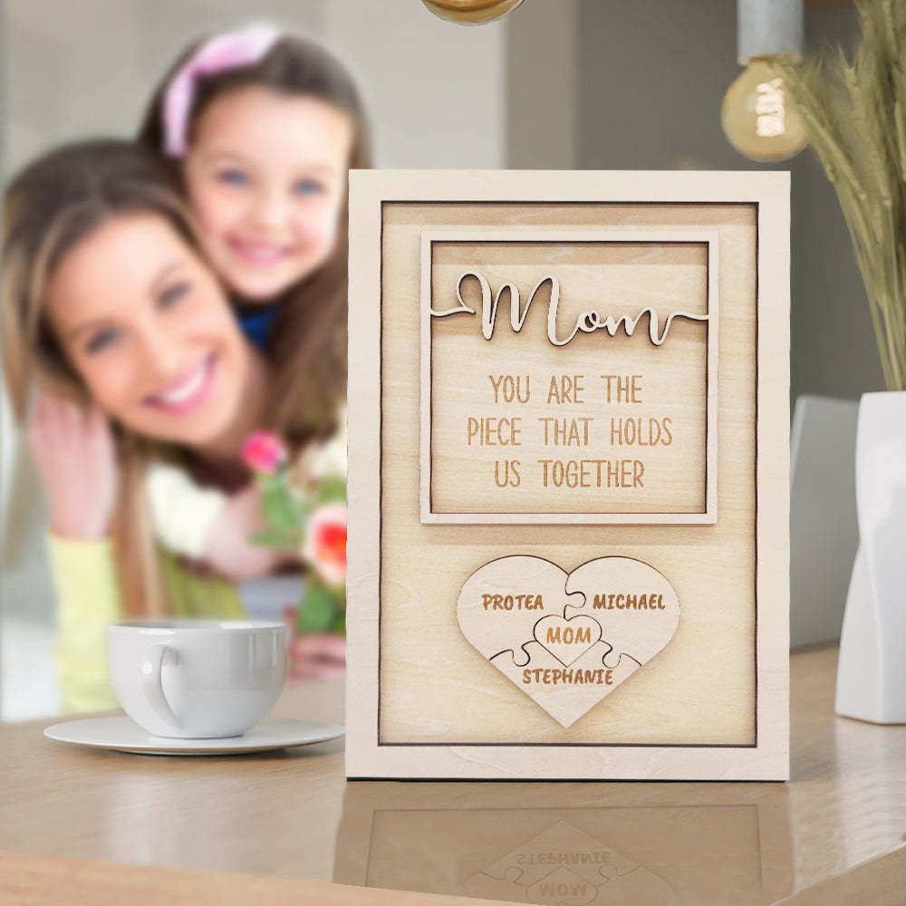 Personalized Puzzle Plaque Mom You Are the Piece That Holds Us Together Mother's Day Gift - MyFaceBoxer