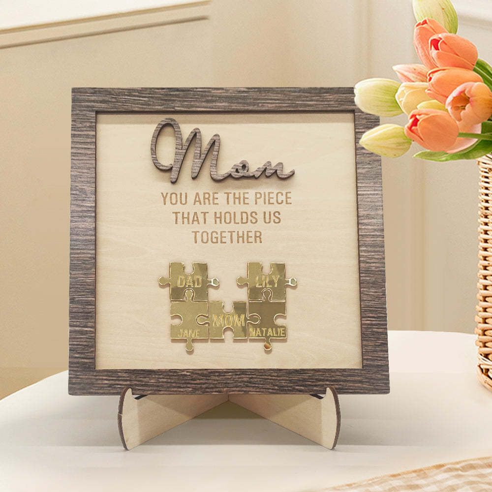 Personalized Mom Puzzle Plaque You Are the Piece That Holds Us Together Mother's Day Gift - MyFaceBoxer