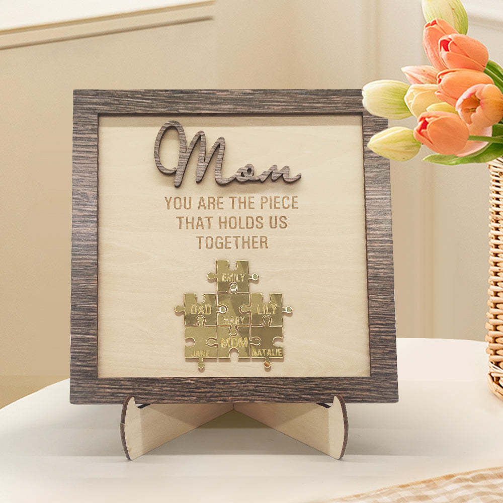 Personalized Mom Puzzle Plaque You Are the Piece That Holds Us Together Mother's Day Gift - MyFaceBoxer