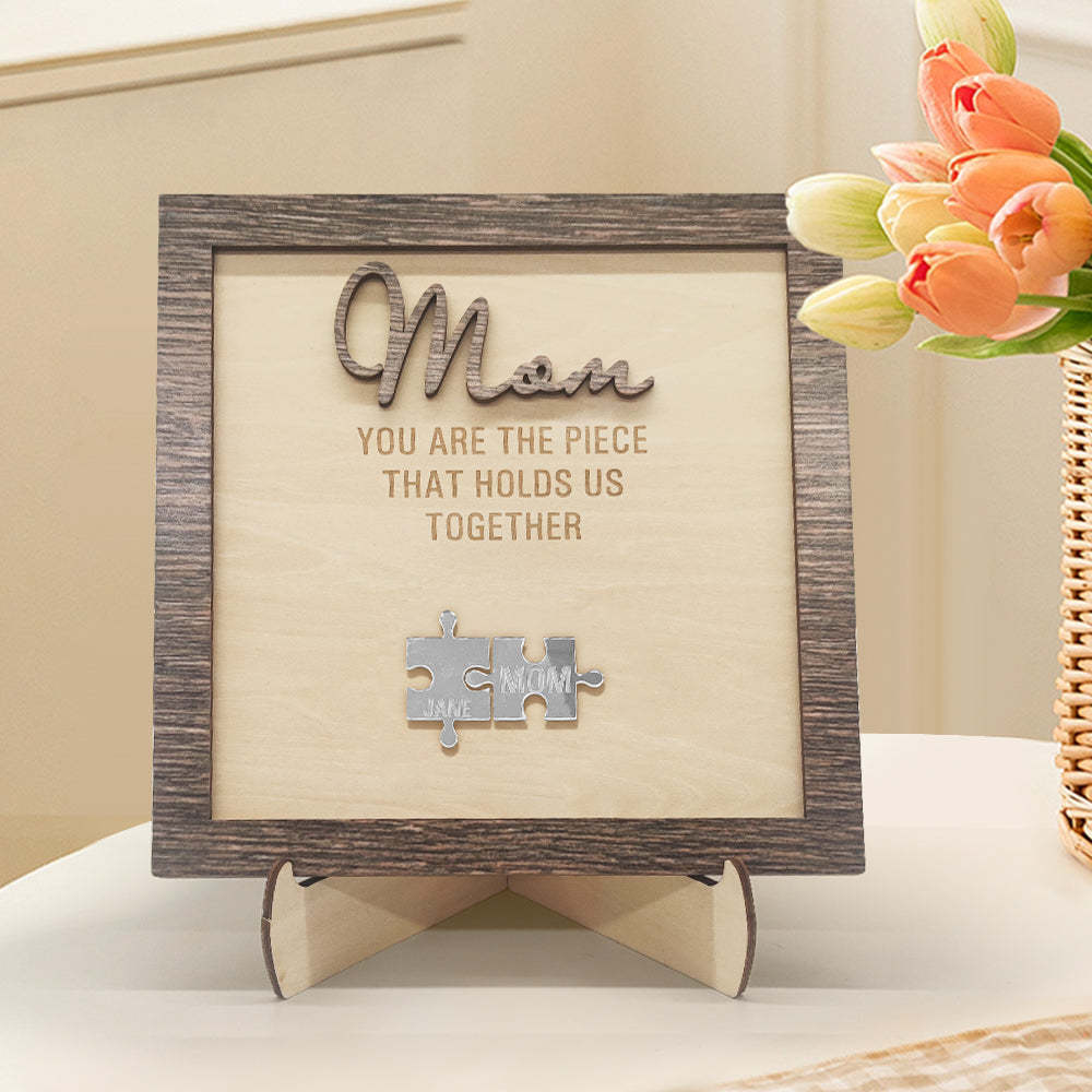 Personalized Mom Puzzle Plaque You Are the Piece That Holds Us Together Mother's Day Gift - MyFaceBoxer