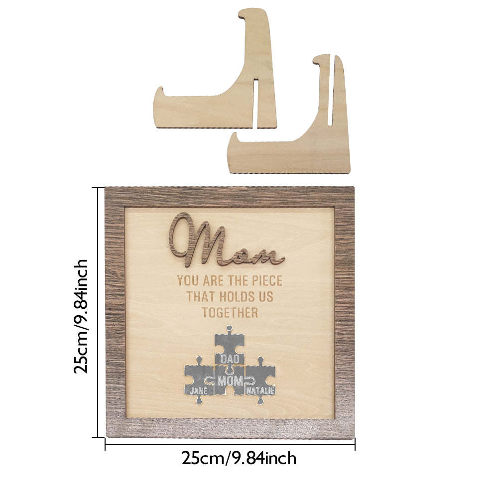 Personalized Mom Puzzle Plaque You Are the Piece That Holds Us Together Mother's Day Gift - MyFaceBoxer