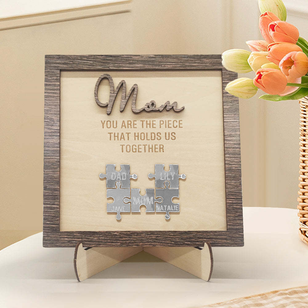 Personalized Mom Puzzle Plaque You Are the Piece That Holds Us Together Mother's Day Gift - MyFaceBoxer