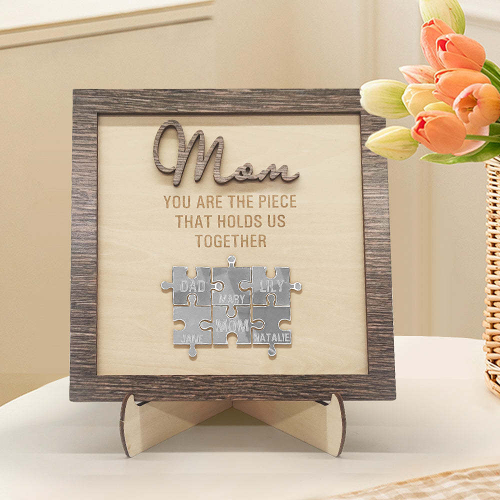 Personalized Mom Puzzle Plaque You Are the Piece That Holds Us Together Mother's Day Gift - MyFaceBoxer