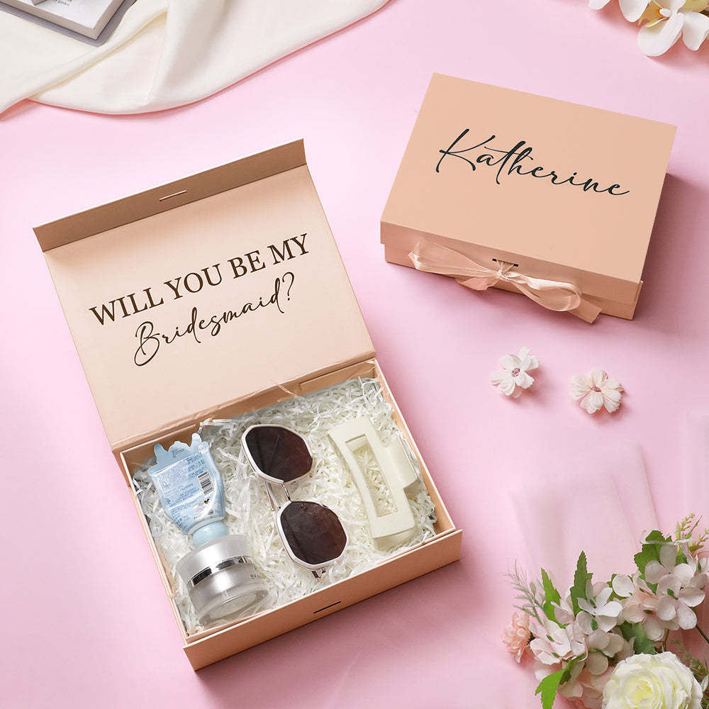 Personalized Bridesmaid Proposal Box Custom Bridesmaid Gift Box Bridesmaid Empty Box Gift for Bridesmaid - MyFaceBoxer