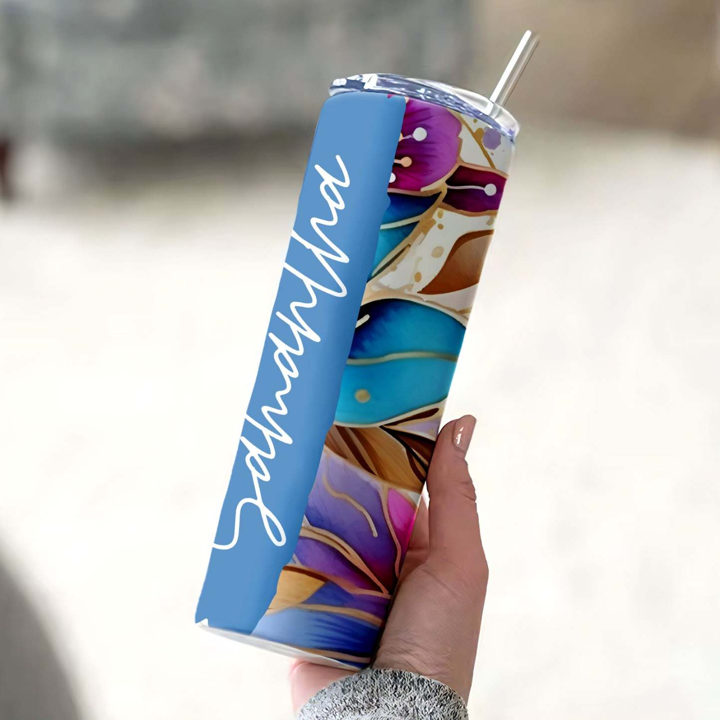 Wedding Gift Name Floral Tumbler Skinny Sublimation Seamless Gift - MyFaceBoxer