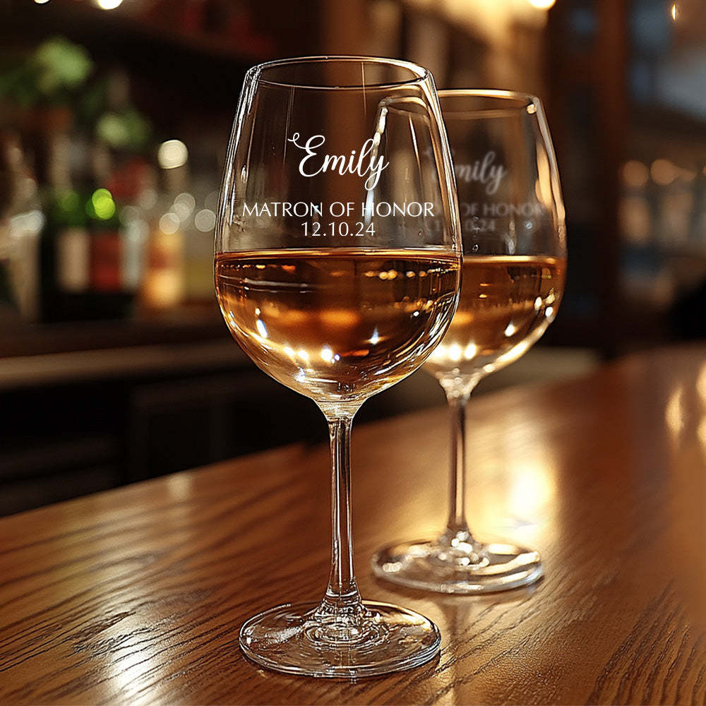 Personalized Name Red Wine Glass Bridal Party Gifts - MyFaceBoxer