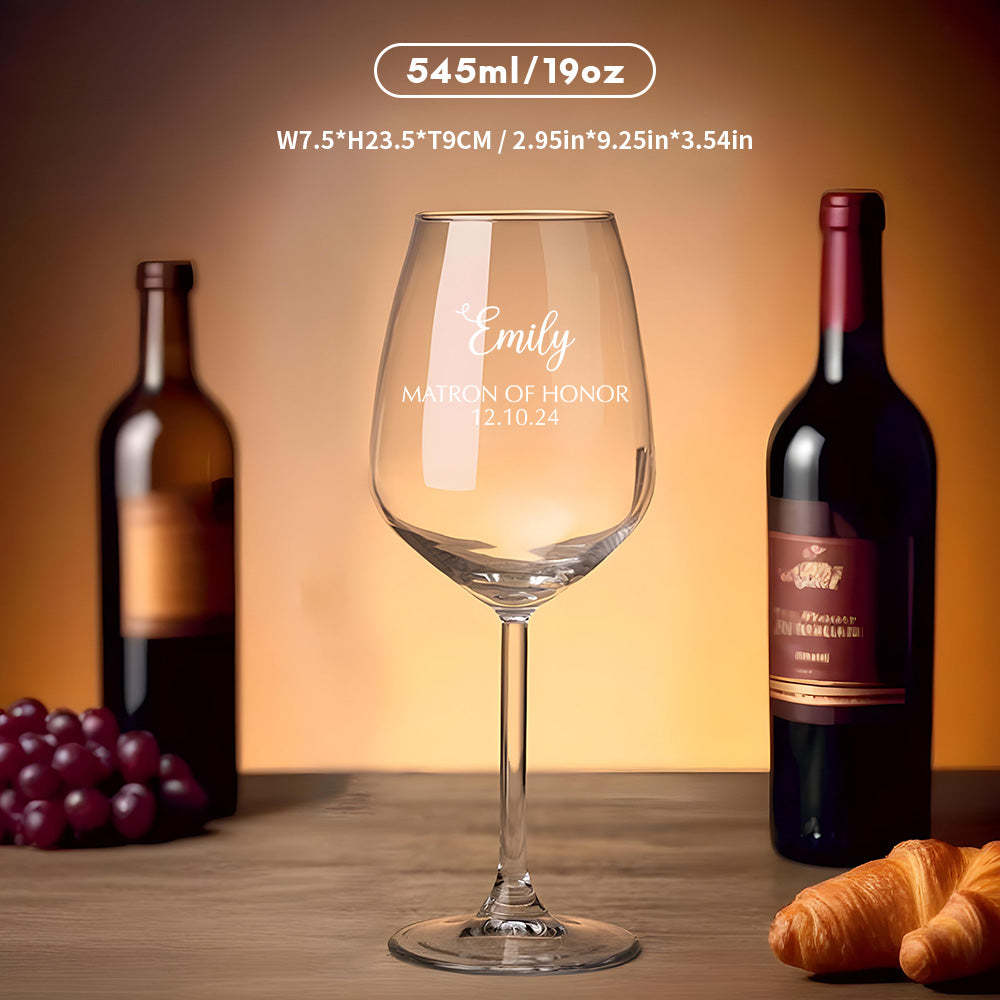 Personalized Name Red Wine Glass Bridal Party Gifts - MyFaceBoxer