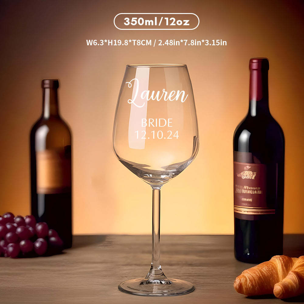 Personalized Name Red Wine Glass Bridal Party Gifts - MyFaceBoxer