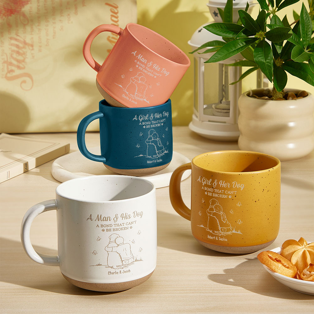 Custom Memorial Pottery Mug Sympathy Gift For Pet Lovers-Bond That Can't Be Broken - MyFaceBoxer