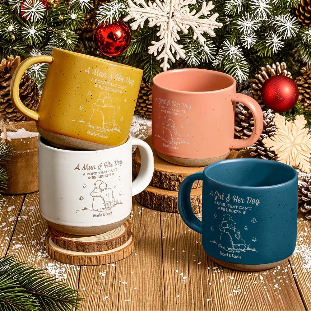 Custom Memorial Pottery Mug Sympathy Gift For Pet Lovers-Bond That Can't Be Broken - MyFaceBoxer